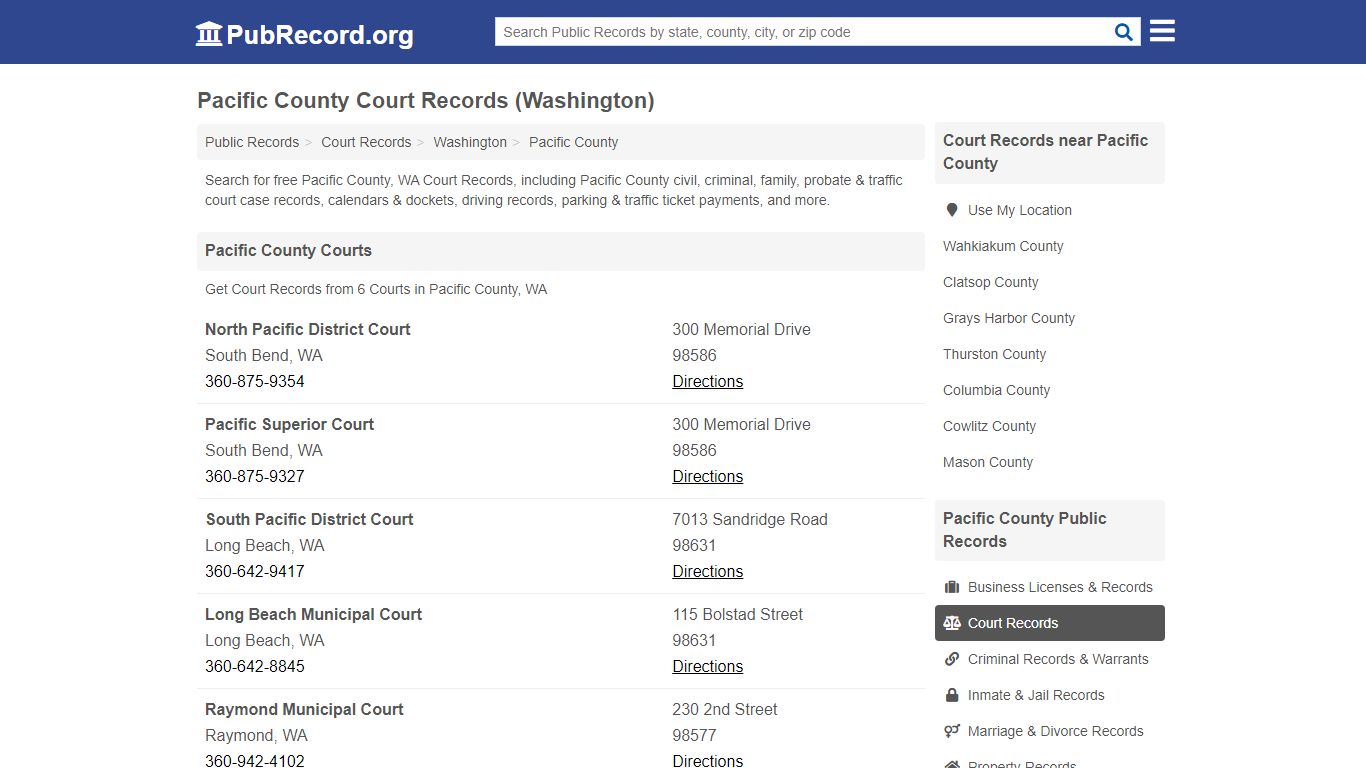 Free Pacific County Court Records (Washington Court Records)